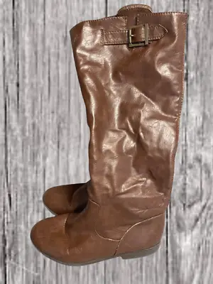 Bamboo Montage Womens 8 -01N Brown  Zip Knee High Riding Boots 17  Tall • $14.98