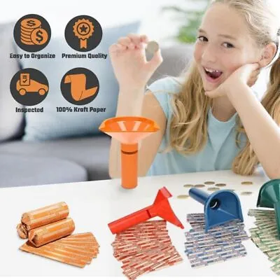 For All Coins Coin Sorter Tubes Dimes And Quar Coin Counting Tubes  Office • $23.11