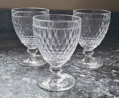 3 Villeroy & Boch Boston Clear Crystal Claret Water Goblet Glasses Germany • $50