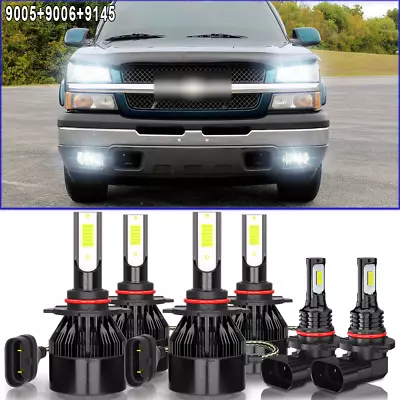 6x Combo For Chevy Avalanche 2002-2005 Hi/Lo Fog Light LED Headlight Bulbs White • $29.99