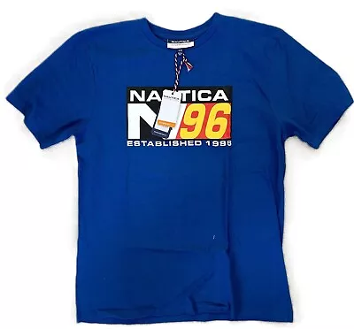 Nautica T Shirt Lyon Royal Blue Mens Size M New With Tags • £14