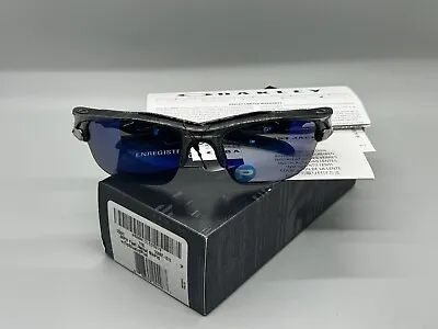 Brand New Oakley Fast Jacket Black Plaid W/Deep Blue Polarized Iridium Lenses! • $360.64