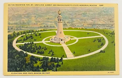 Mt. Greylock Summit/Massachusetts State Memorial Beacon Vintage Postcard • $7.99