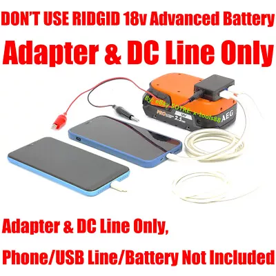 2-IN-1 AEG 18v Battery DIY Output &Dual USB Quick CHARGE Adapter W/Discharge BMS • $21.99