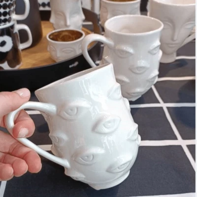 $30 • Buy Jonathan Adler TWO Posh Peepers Muse Coffee Mugs, NEW Never Used