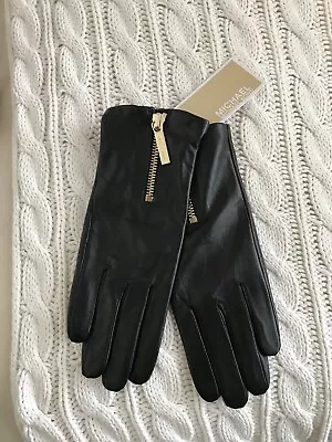 NWT Michael Kors Women’s Black Leather Gloves Size XL 49.99 • $49.99