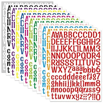 1512 Alphabet Stickers 12 Sheets Alphabet Stickers Vinyl Self-Adhesive Number... • $12.75