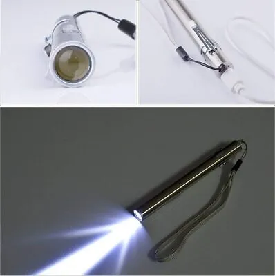 £4.96 • Buy USB Pen Light LED Torch For Nurses,Stainless Steel Medical Pocket Flashlight UK.
