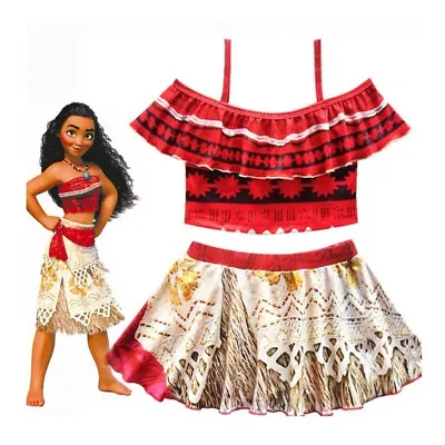 $22.45 • Buy Kids Girls Dresses Moana Movie Princess Cosplay Costume Skirt + Top 2-10 Years