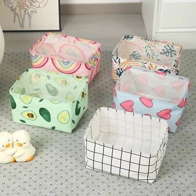 Foldable Storage.Box Fabric Canvas Toys Cosmetic Holder Basket Desk Organiser UK • £4.69