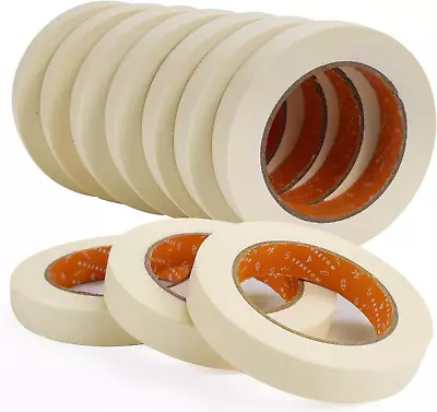 Masking Tape Bulk 10 Packs 0.75 Inch - Masking Tapes Artist Drafting Tapes White • $25.88