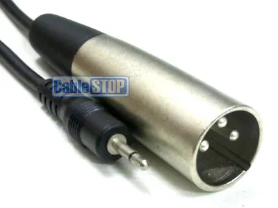 3.5mm MONO Jack Plug To 3 Pin XLR Male Mixer Cable Mic Audio Speaker Lead 2m • £4.35