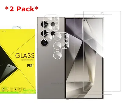 2P Samsung Galaxy S24/24+ Ultra Fullcover Tempered Glass Screen/Camera Protector • $5.95