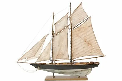 Nautical Memorabilia Solid Model Ship Yacht Boat Wood 85cm No Kit • £246.58