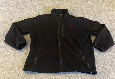 L.L. Bean Mens Full Zip Outdoors Fleece Jacket USA Black Large • $25