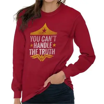 Handle Truth Superhero Woman Comic Nerd Gift Long Sleeve T Shirt Tees For Women • £23.74