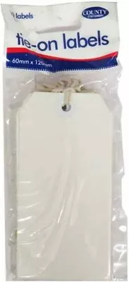 Tie On Luggage Label Storage Card Tags With String 10 Pk Large White • £2.70