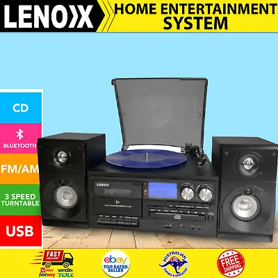 $273.75 • Buy Stereo System Turntable Vinyl Record Player W/ Dual Cassette Recorder USB CD MP3