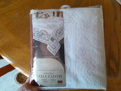 Home Trends Lace Tablecloth  Athena 60x84  Oblong New In Package Floral • $11.99