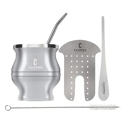 Yerba Mate Cup Bombilla Mate Gourd Set Includes Double Walled Stainless Steel Te • $27.63