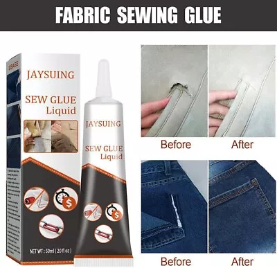 Sew Glue Liquid Bonding Repair For Clothes Denim Fabric Leather Plush Toys 50ml. • £5.95