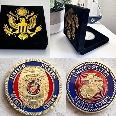 US MARINE CORPS MILITARY POLICE Challenge Coin With Velvet Case. • $22.09
