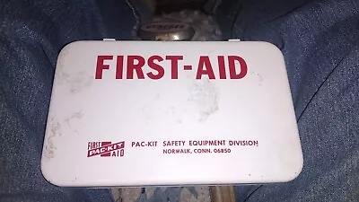 PAC-KIT SAFETY EQUIPMENT CO. First Aid Kit Metal Case Vintage  • $47.50