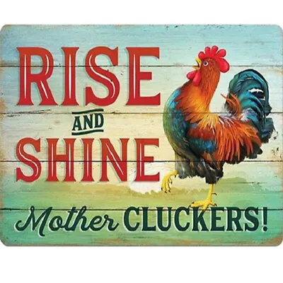 Vintage Rise Shine Mother Cluckers Eggs Hen Garden Farm Home House METAL SIGN • £3.99