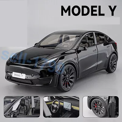 1:32 Tesla Model Y Diecast Toys Car Pull Back LED Vehicle Collectible Kids Alloy • $26