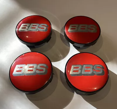 BBS Wheel Centre Caps Red & Silver 60mm X4 Cap • $36