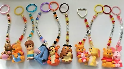 Personalised Winnie The Pooh Characters Keyring / Bag Charm (you Chose A Name)  • £3.20