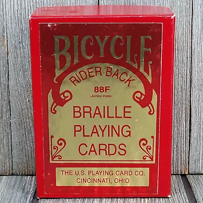 Bicycle Braille Playing Cards Red Rider Back Deck Jumbo 88F Complete Vintage EUC • $21.95