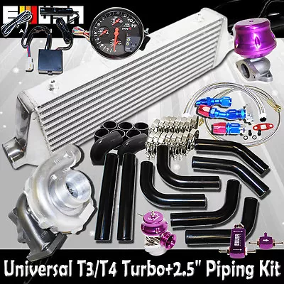 DIY Universal EMUSA T3/T4 Turbo FMIC 2.5  Black Piping Kit • $689.99