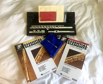 Yamaha 221 C Student Flute Bundle W/ 2 Flute Books & Microfiber And Silk Cloths • $662.38