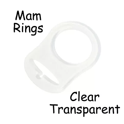 25 Clear Silicone Nuk Button MAM Ring Dummy / Pacifier Holder Clip Adapter • $17.55