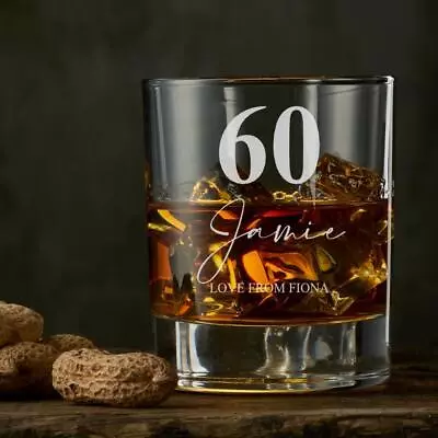 Engraved Personalised 60th Birthday Whiskey Glass Gift Boxed WHSK-10 • £12.99