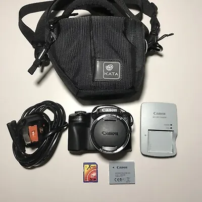 Canon PowerShot SX510 HS 12.1MP Digital Camera + Charger Battery SD Card Bag • £95