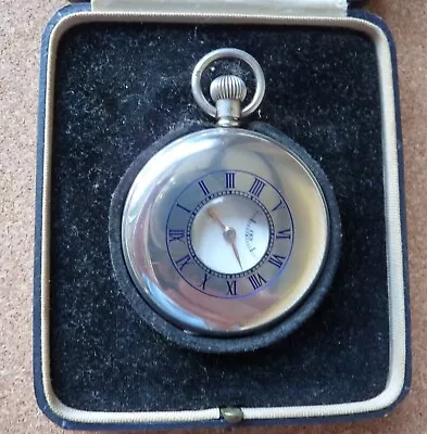 1941 J W Benson Silver Half Hunter Pocket Watch 15 Jewels With Matching Case GWO • £250