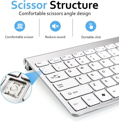 £15.53 • Buy UltraSlim 2.4G Cordless Wireless Keyboard And Mouse Set For PC MAC Laptop Tablet