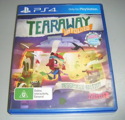 Sony Playstation 4 PS4 Game - Tearaway Unfolded (Messenger Edition) • $14.99