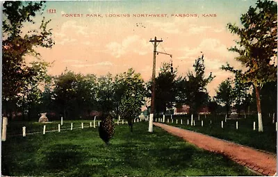 Postcard KS Labette County Parsons Forest Park Looking Northwest 1910 S86 • $9.91