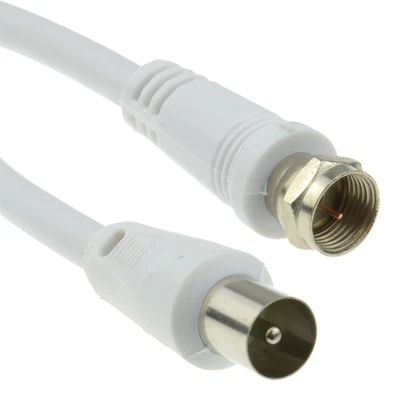 £2.89 • Buy Coaxial F Type Connector Male Plug To RF Aerial Male Plug RG59 Cable  3m White