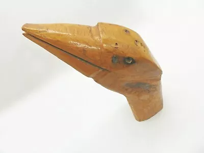 Vintage Heavy Hand Carved Wooden Bird Heron Stork • £12