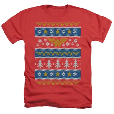 $24.95 • Buy WONDER WOMAN CHRISTMAS SWEATER Licensed Adult Men's Heather Tee Shirt SM-3XL