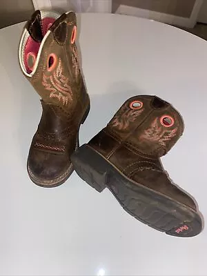 Ariat Boots Western Kid Girls Size 10.5  Pink Cowgirl Leather • $24.99