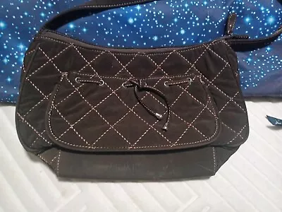 VERA BRADLEY Brown Quilted Ribbon Bow Shoulder Bag Purse  • $16.20