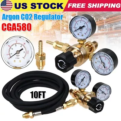 Argon CO2 For Lincoln Mig Tig Flow Meter Welding Regulator Welder Gauge Gas Hose • $30