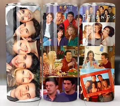 Friends TV Show Collage 20oz Insulated Tumbler Stainless Steel Cup Mug Lid Straw • $19.95