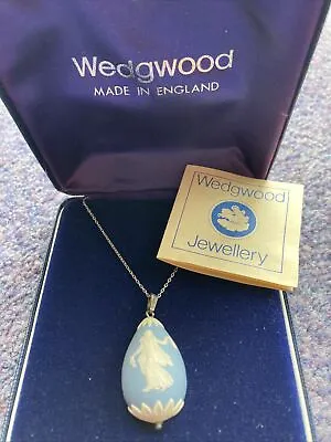 £65 • Buy Vintage Wedgwood Jasper Ware Egg Pendant Necklace