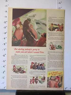 Newspaper Ad 1944 BORDEN Elsie The Cow Family Comic WWII Aquarium Sharks • $12